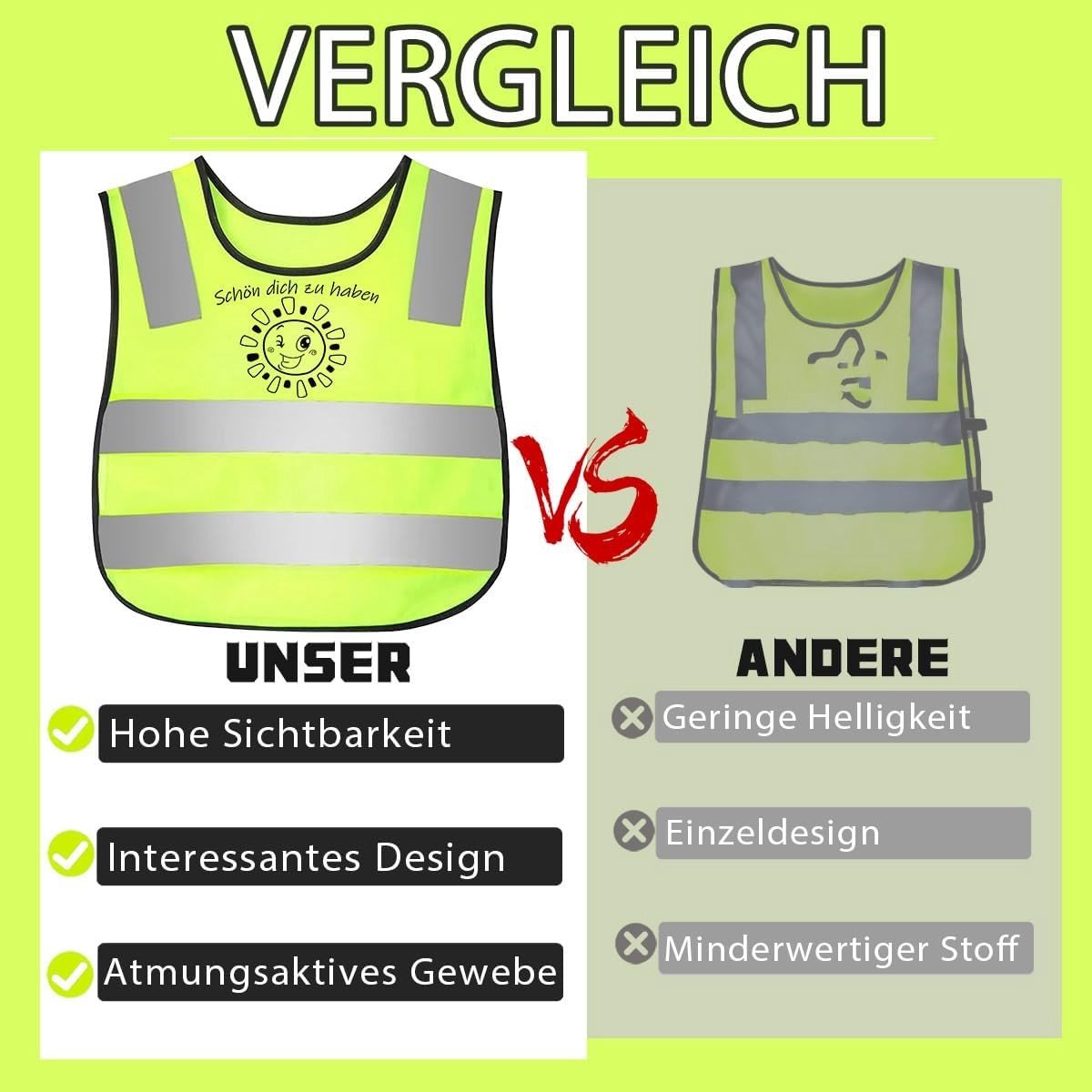 Reflecterende Veiligheidsvesten voor Kinderen, Ideaal voor Fietsen, Wandelen en Spelen