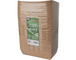 80 Snackbakje, karton "pure" 3,8 cm x 8,5 cm x 15,5 cm bruin "100% Fair" groot