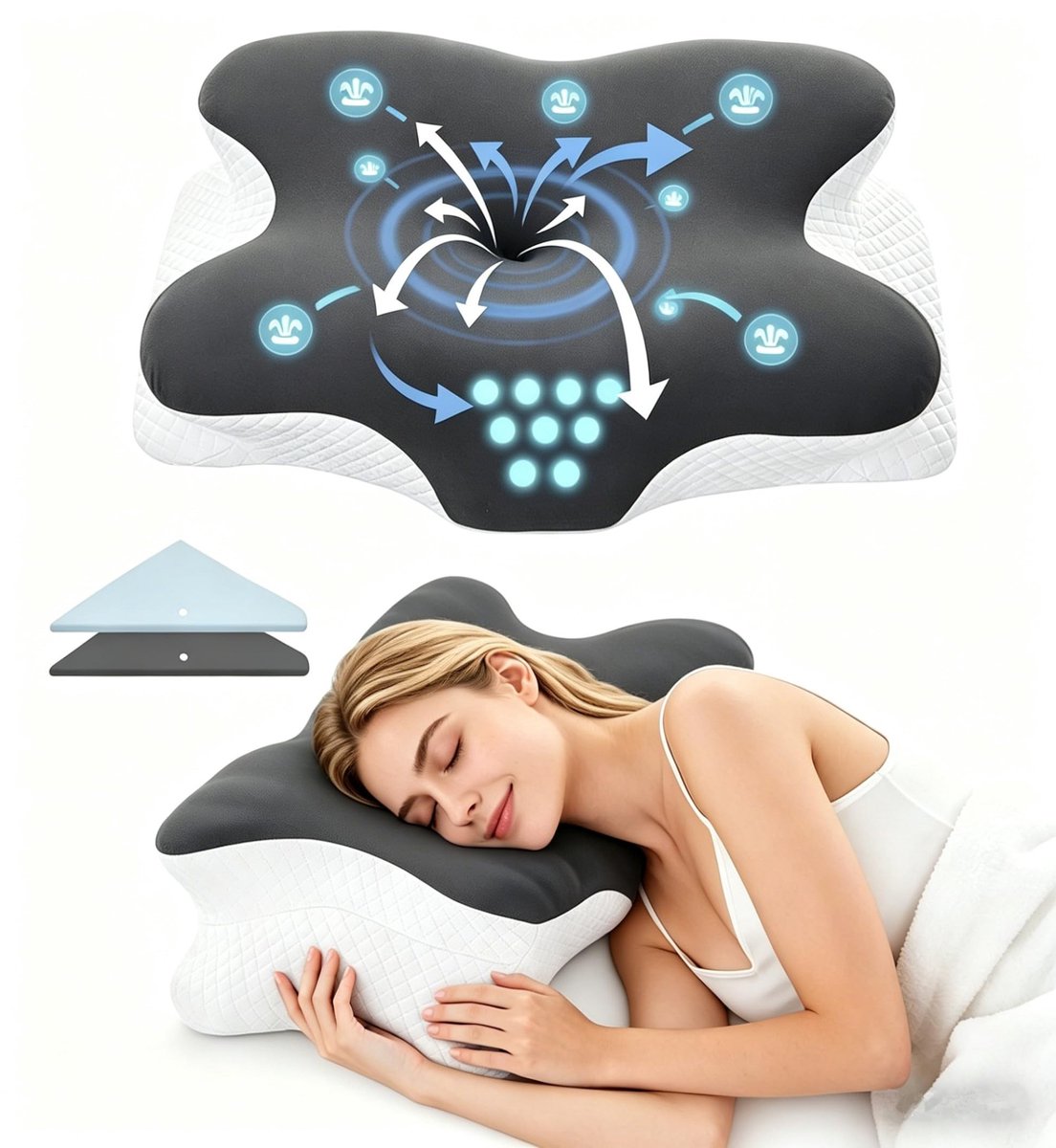 Omgoods - Ergonomisch Traagschuim Neksteunkussen voor Optimale Ondersteuning