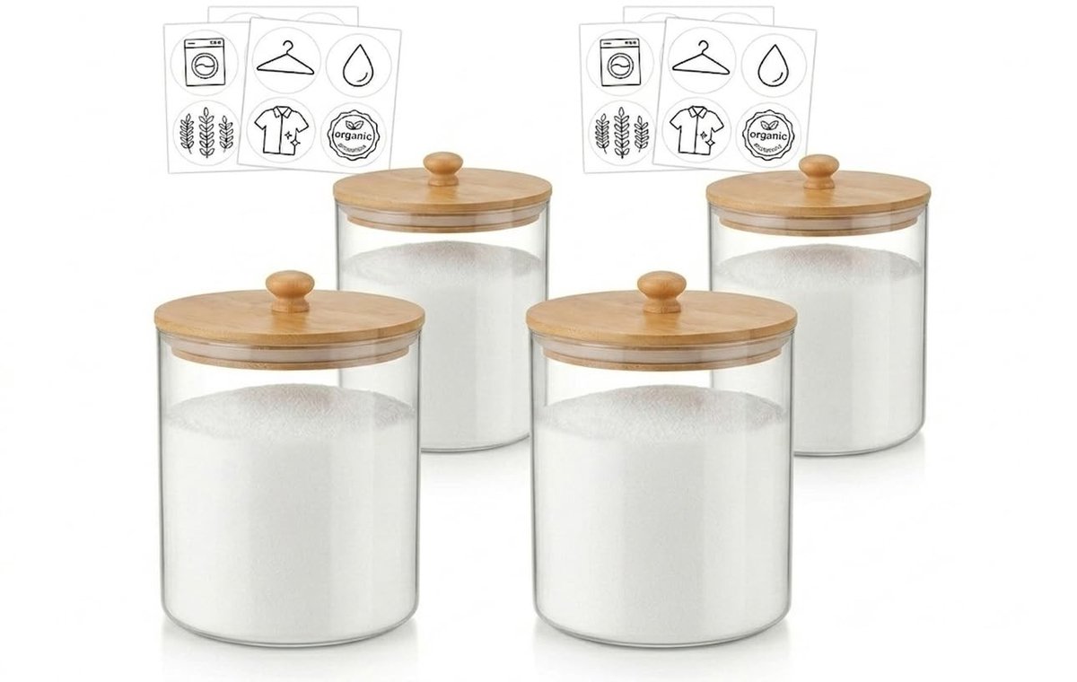 Omgoods - Set van 4 Hoge Capaciteit Opslagdozen voor Wasmiddel