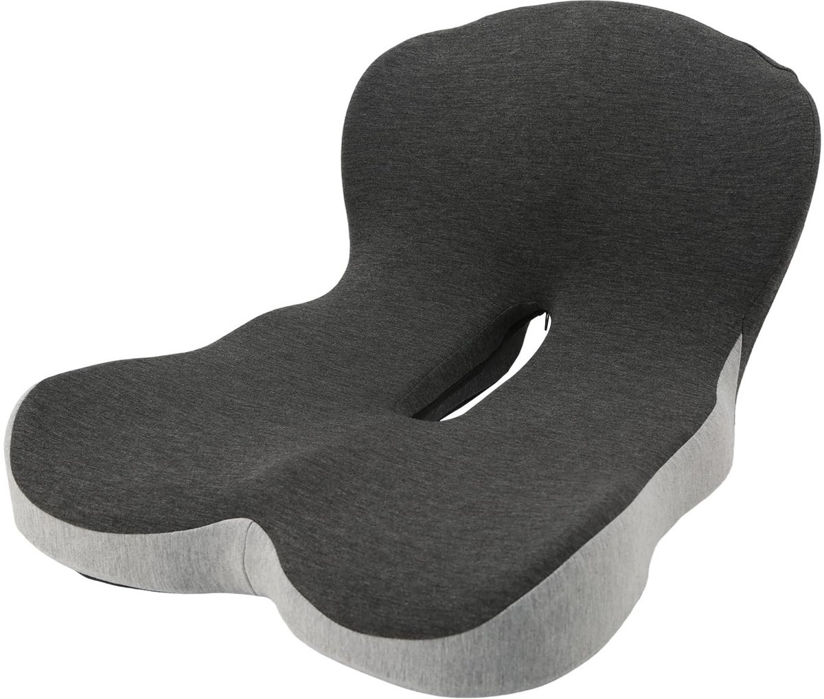 Omgoods- Stoelkussen Ergonomisch - Geïntegreerd Ontwerp - L-vormig - Geheugen-lendensteun - Stuitbeenbescherming - Geschikt voor Auto/Bureau - Zitkussen