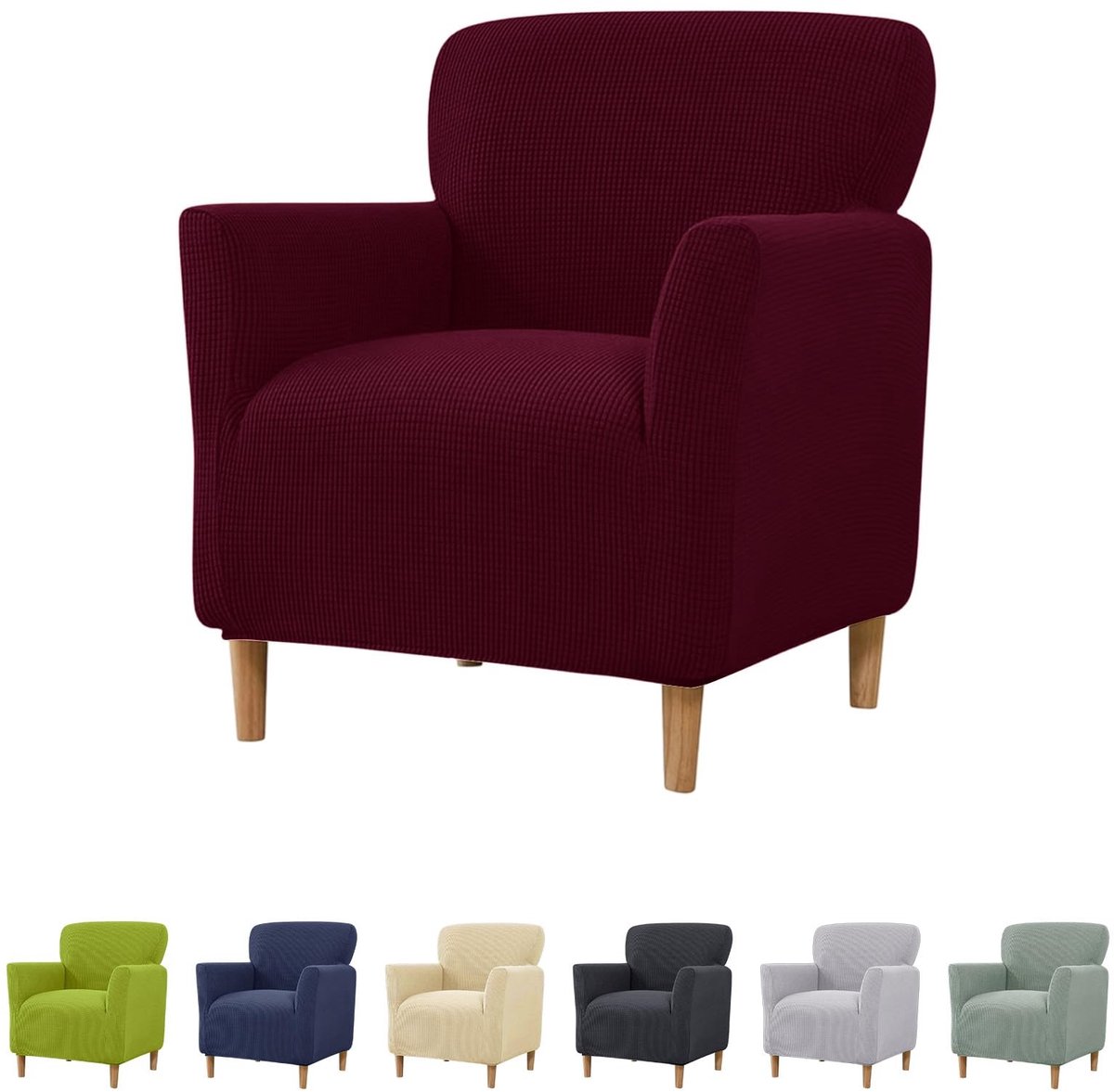 Omgoods - Stretch Relaxstoelhoes met Armsteunen van Elastisch Velours