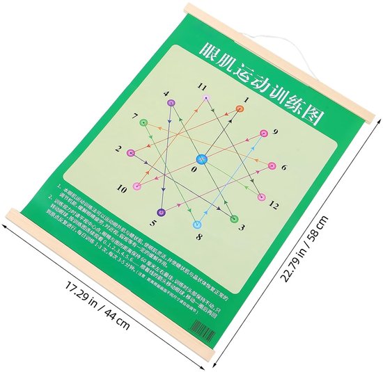 Oefenkaart Oogtraining - Visuele Stimulatie Poster - Oogspier Training - Wetenschappelijk Bewezen Methode - 58 x 44 cm - Multicolor — afbeelding 2
