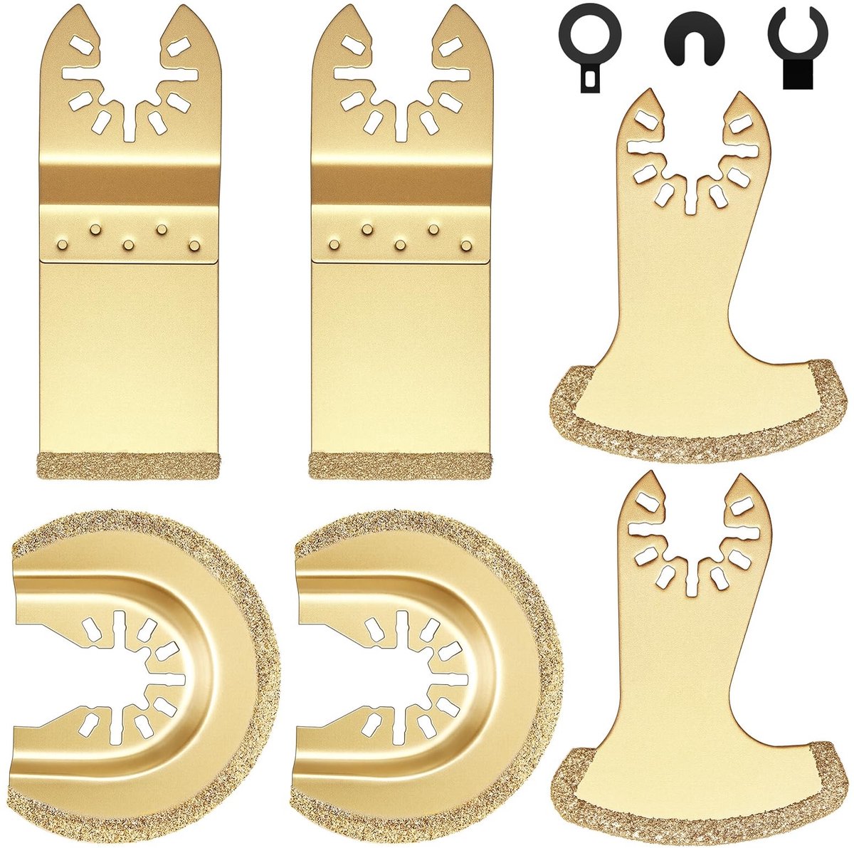 Omgoods - Set van 6 Multitool Zaagbladen van Hardmetaal voor Diverse Toepassingen