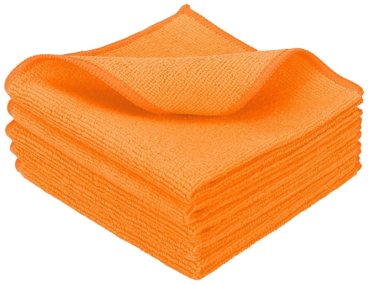 Omgoods - Set van 5 Microvezel Keukendoeken - Herbruikbare en Duurzame Theedoeken in Oranje