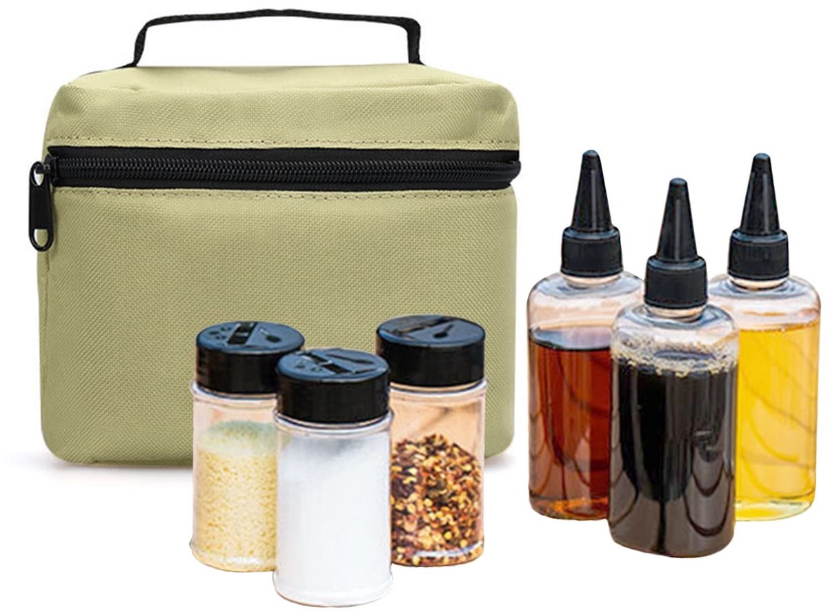 Omgoods - Set van 6 Portable Specerijpotten met Opbergzak