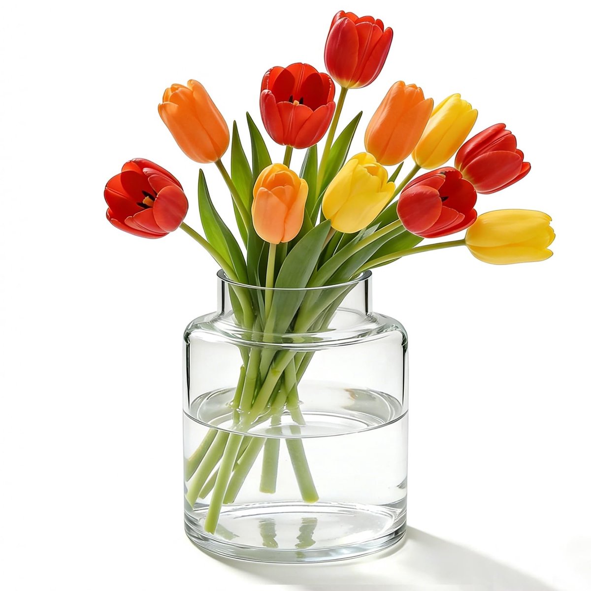 Omgoods - Grote Heldere Glazen Vaas voor Tafeldecoratie
