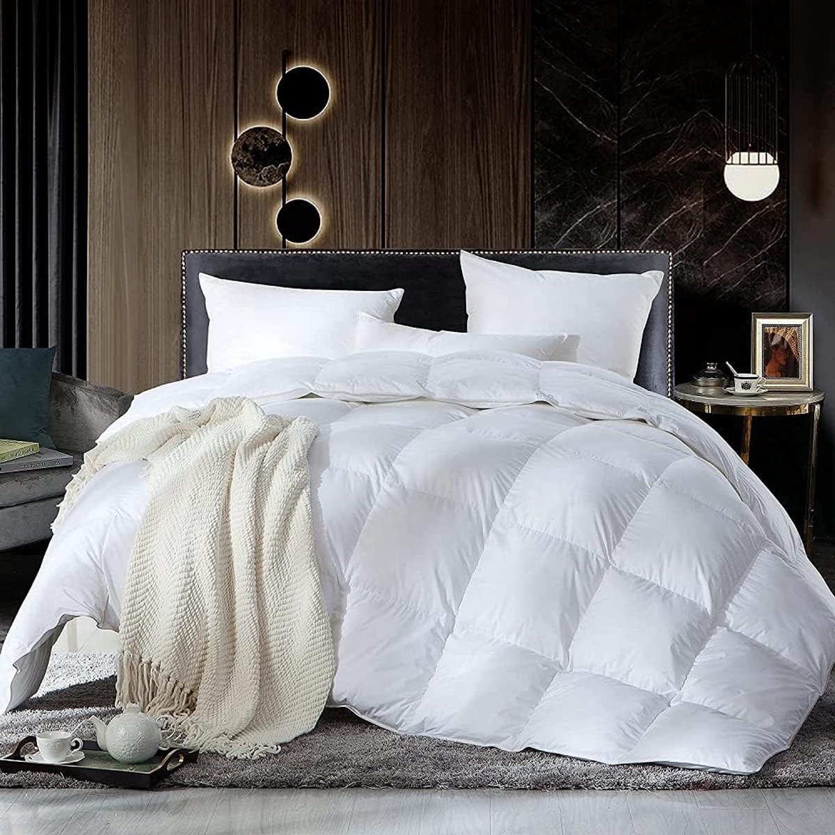 Luxeus Natuurlijk Product Dons Dekbed 220 cm x 240 cm Wit 1200 g Dekbed voor Alle Seizoenen