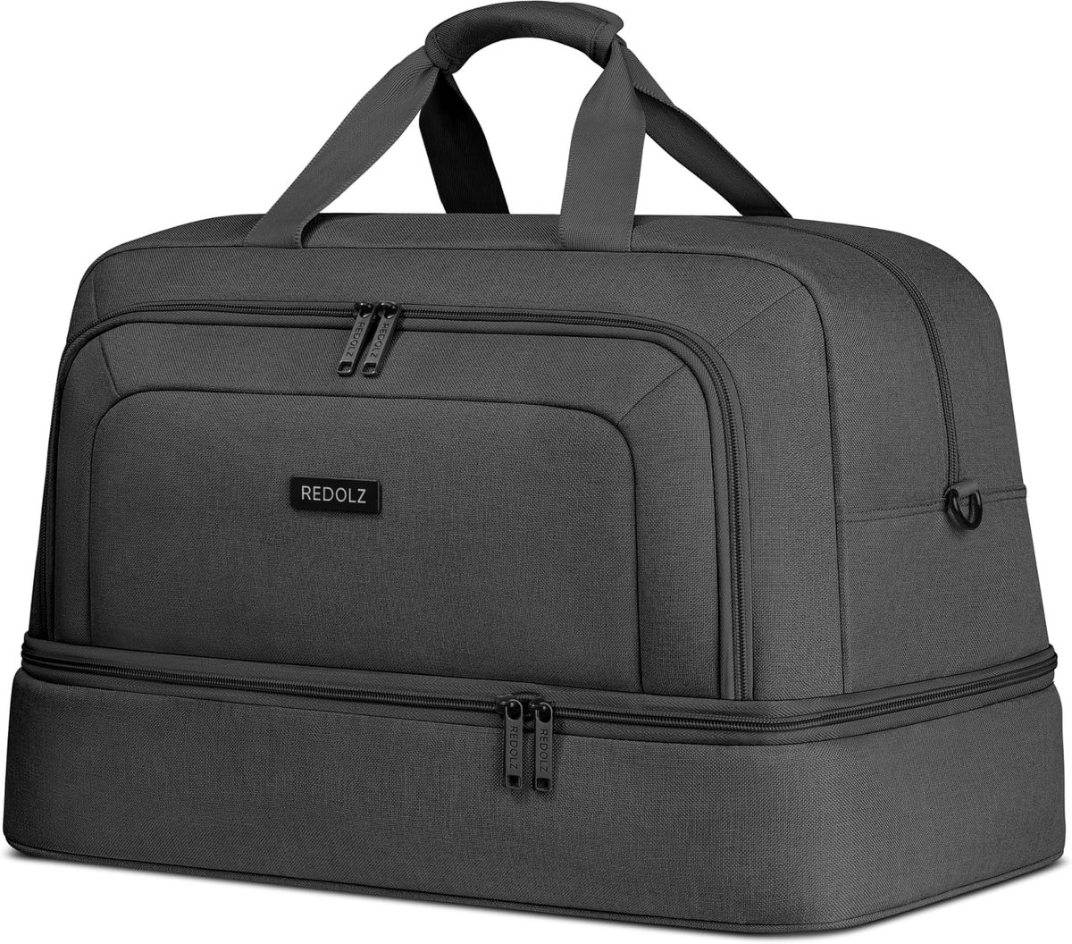 SnelShoppen - Multifunctionele WEEKENDER Reisbagage Zwart - 50x29x32 cm, 42L, Lichtgewicht, Ideaal voor Kamperen, Weekendjes Weg, Sport en Meer