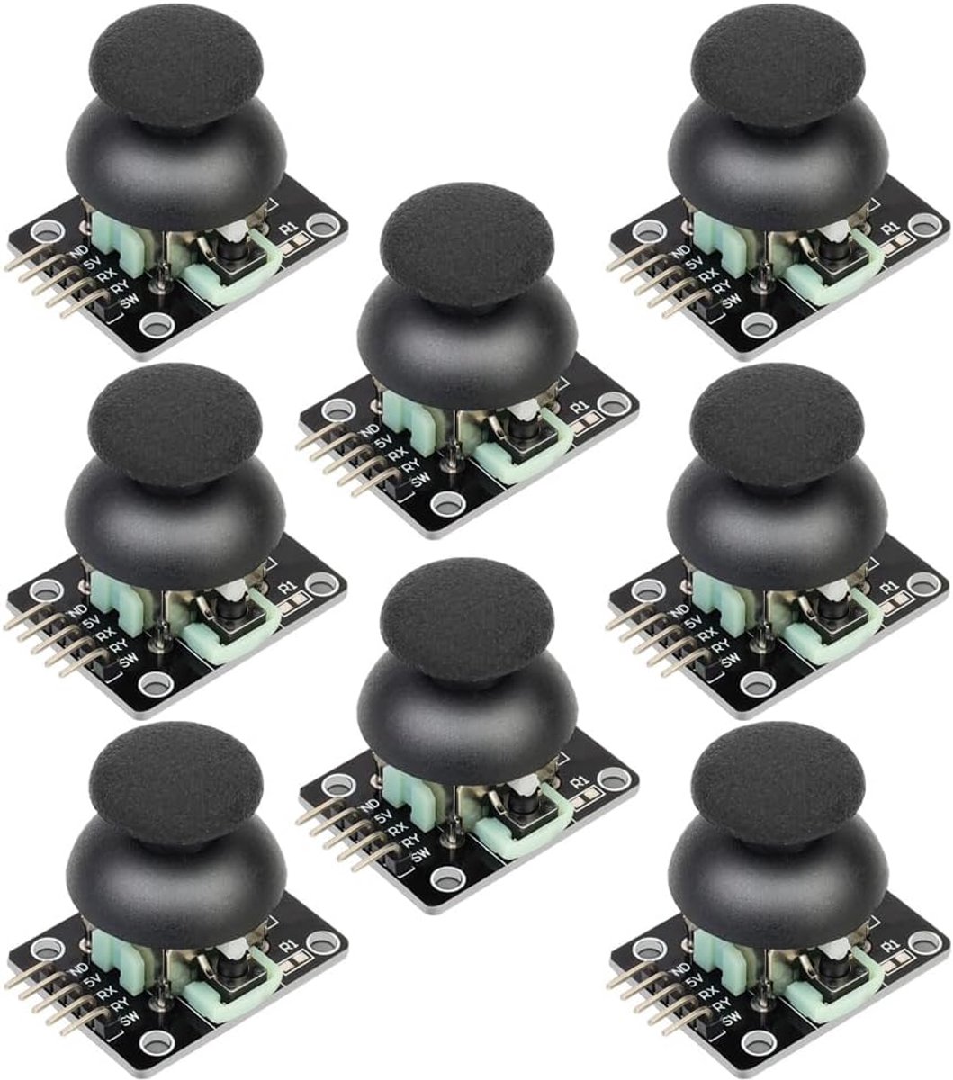 Robot Dual-axis XY-joystickmodule PS2-gamejoystickbedieningshendelsensor Gamecontrollersensorbordmodule KY-023 voor Arduino Raspberry (verpakking van 8)