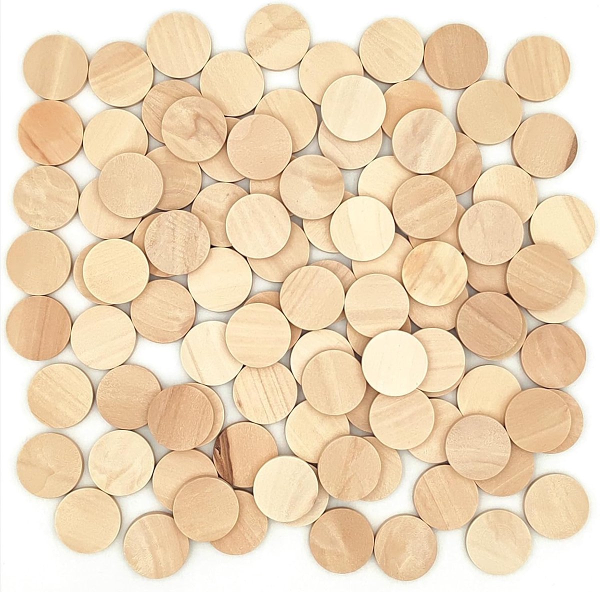 100 stuks natuurlijke houten plakjes blanco ronde houten schijven onafgewerkte houten cirkels blanco houten ornamenten voor doe-het-zelf ambachten (2,5 cm)