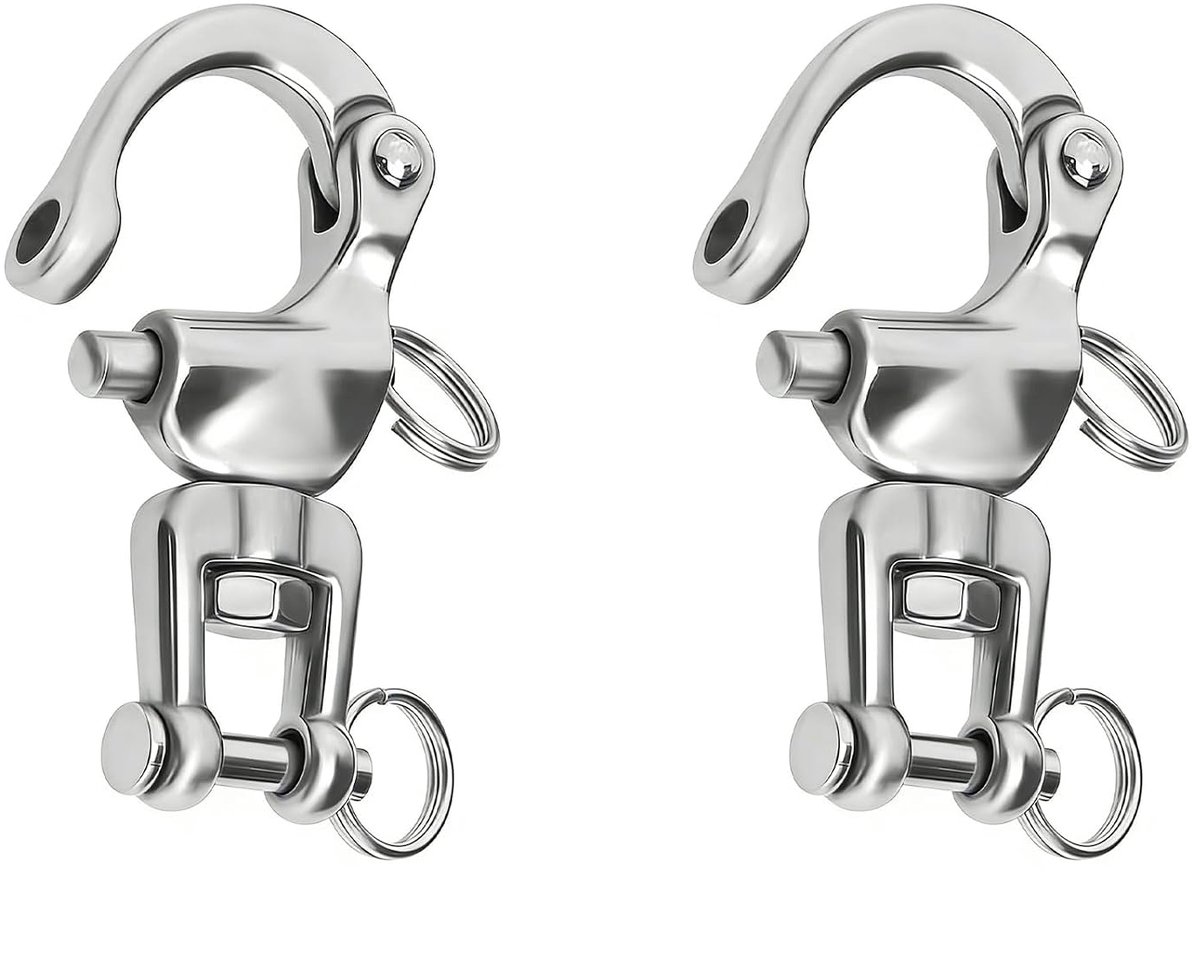 2 Stuks Paniekhaak voor zeilboot, Swivel snap beugel, RVS Swivel Shackle, voor Zeilboot Spinnaker Halyard. (87mm)