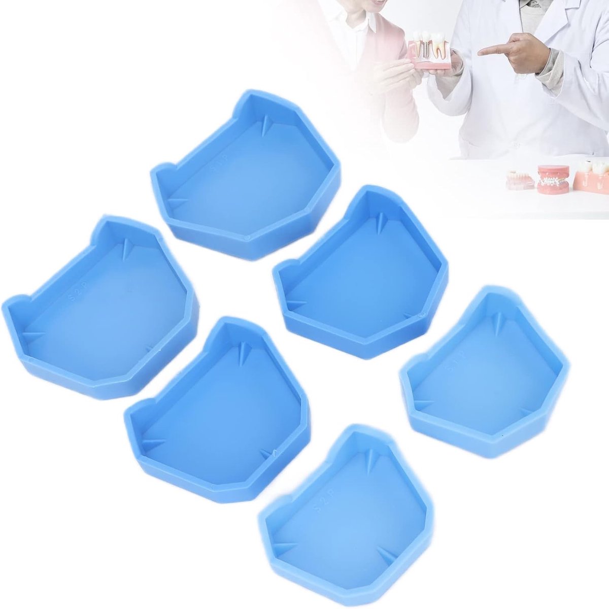 Gips Model Base, 6 Stks Tandheelkundige Afdruk Materiaal Schimmel, Siliconen Model Voormalige Basis Lade, voor Alle Soorten Pallets voor Tandartsen