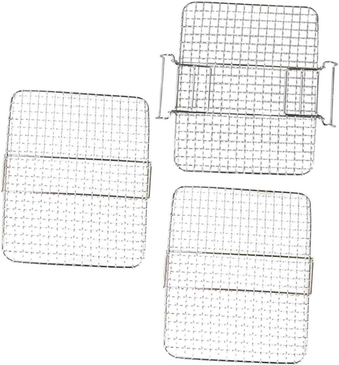 Airfryer Rekken - Stapelbare Racks - Dubbel Koken - Drielaags Ontwerp - 20.5 cm Breed - Zilver