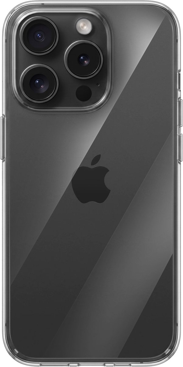 Mayaxess, Hoesje Geschikt voor Apple iPhone 15 Pro Siliconen Gel Flexibel en Dun, Transparant