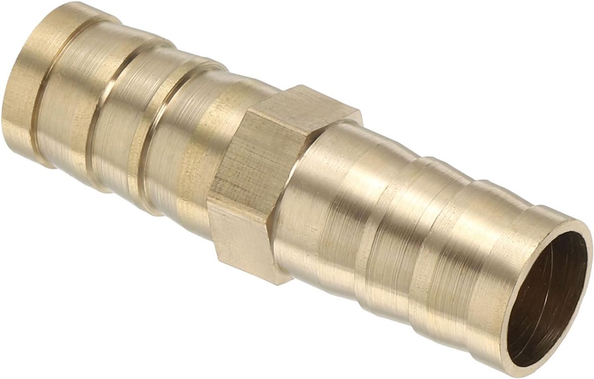 1/2" Messing Slang Weerhaak Koppelstuk, Rechte Weerhaak Unie Koppelstukken Metalen Splicer Reparatieset Connector Getande Adapter Luchtslang Reparatieset voor Water Olie Brandstof Gas