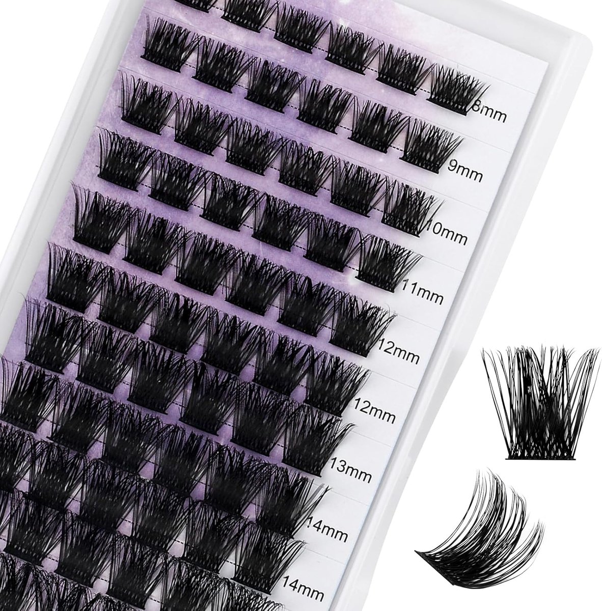 LASHES Individuele Cluster Wimpers D Krul 0.07mm 8-16mm FD18 | DIY Wimper Extensions ZW06 Individuele Wimpers Zachte en Piekerige Cluster Wimper Extensies