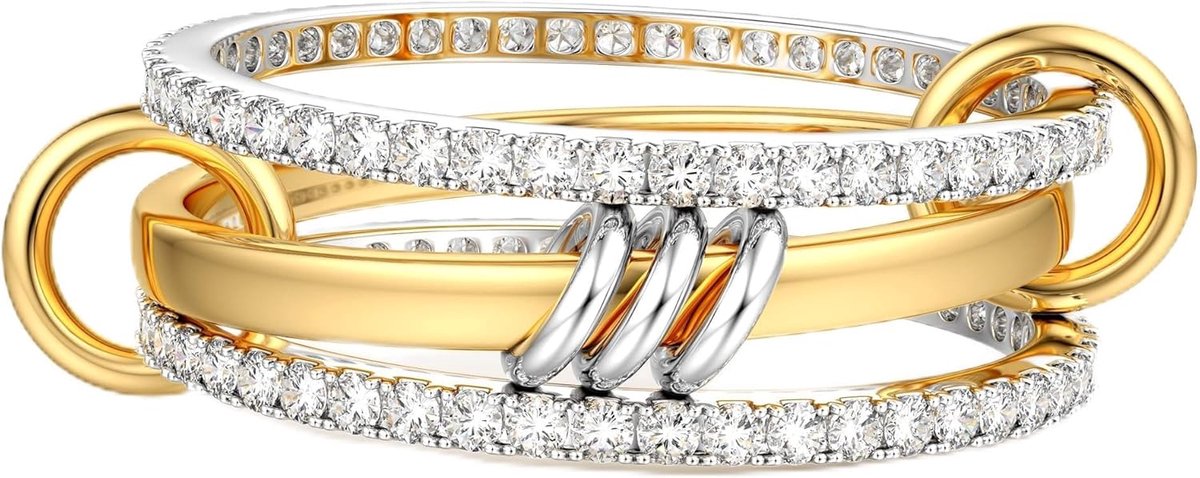 Gouden zilveren ring voor dames, 18k verguld, waterdicht, gouden ringen, set, stapelbaar, verlovingsring, trouwringen, statement, duimring, vingerring, hypoallergeen, voor vrouwen en heren