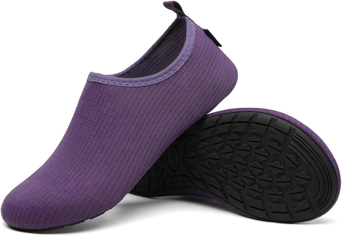 Waterschoenen voor mannen en vrouwen, licht, sneldrogend, antislip, voor duiken, surfen, strand, EU-maat 36-47, Paars, 36/37 EU