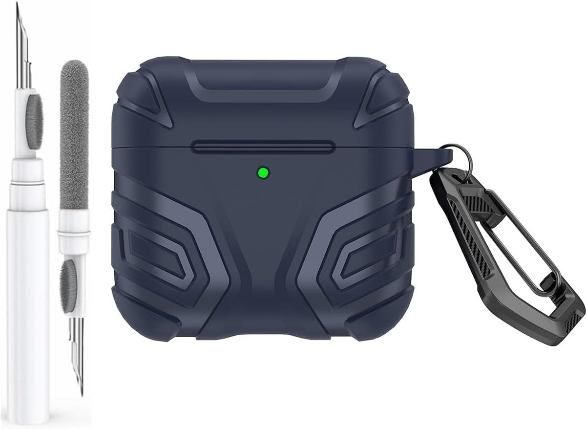 Robuuste hoes voor Air Pods 4e generatie/Air Pods 4 met actieve ruisonderdrukking (ANC) (2024) met reinigingskit, schokbestendig ontwerp met harde bescherming voor het hele lichaam