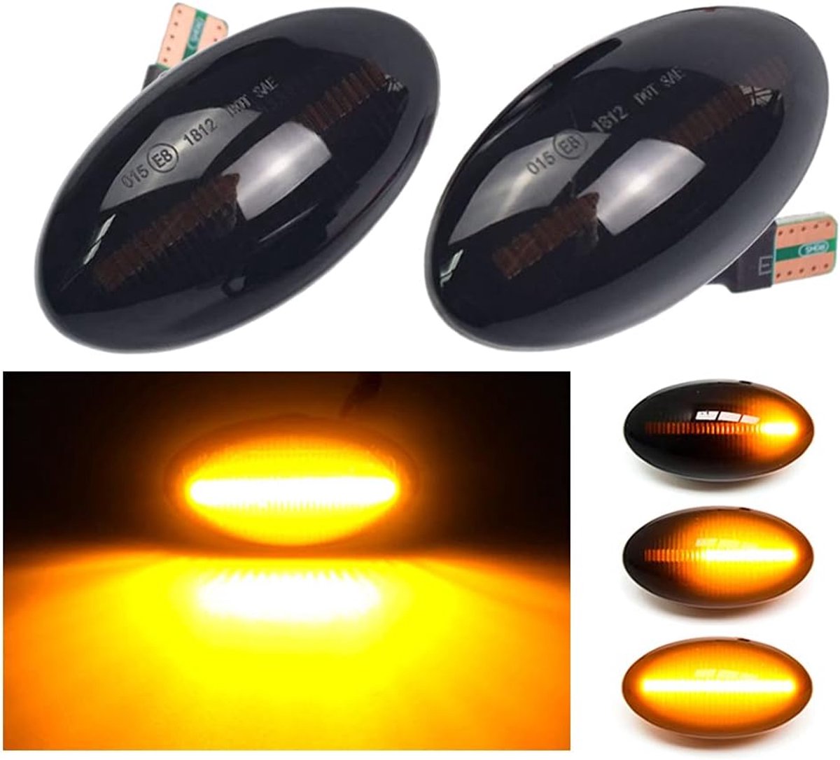 led-zijknipperlichten voor Mini Cooper R50 R52 R53 2002-2008 (zwart)