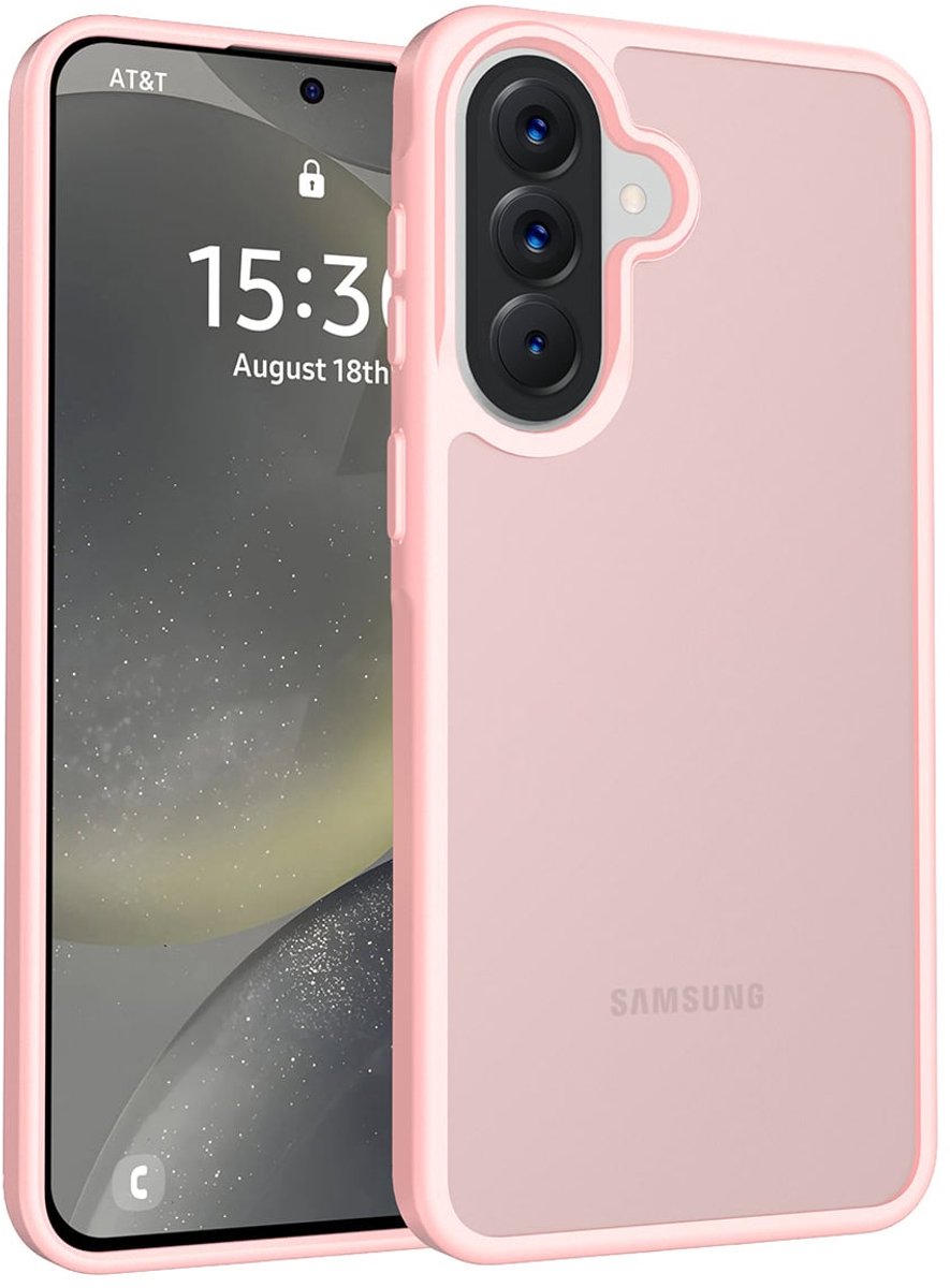 Solidenz Hoesje - geschikt voor Samsung Galaxy A27 - Frosted transparante hoes - Roze