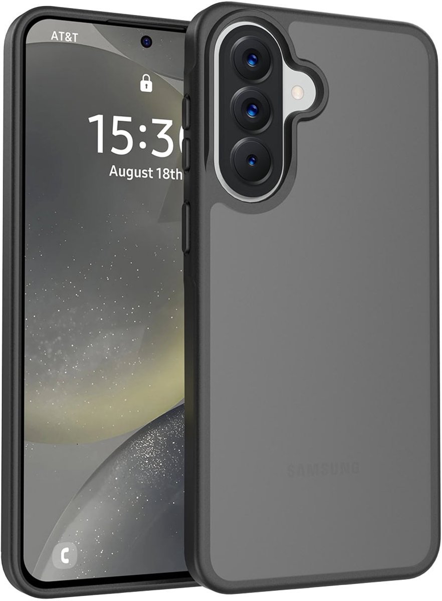 Solidenz Hoesje - geschikt voor Samsung Galaxy A27 - Frosted transparante hoes - Zwart