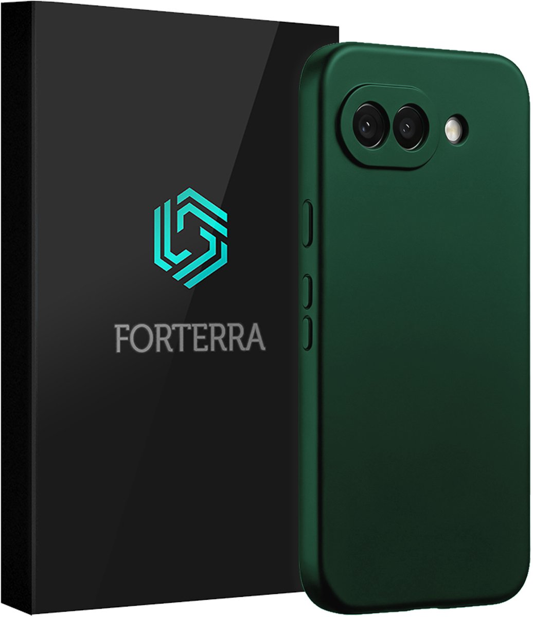 Hoesje Geschikt voor Google Pixel 10a - Sterk & Shockproof - Siliconen Case - Hoes Cover - Donkergroen