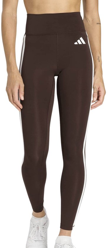 adidas Optime Essentials 3-Stripes Legging Dames Donkerbruin Maat M