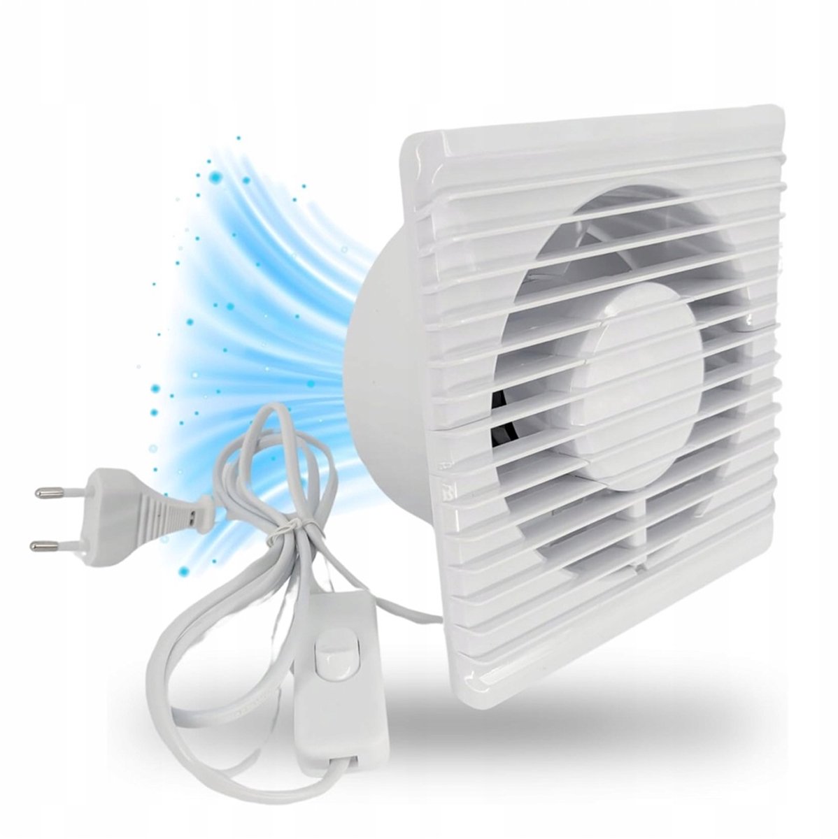 Badkamerventilator - Afzuiger - Badkamer Ventilator - Ø 100 mm - ABS - 15W - Terugslagklep - Veiligheidsrooster - Voor Badkamer Keuken en Kelder - Ventilatie