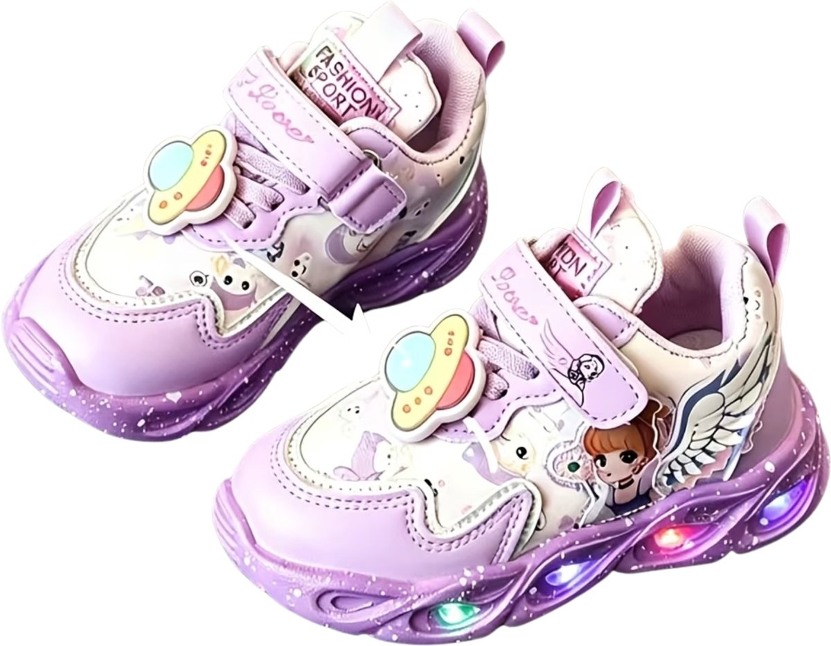 Currero Schoenen Meisjes Met Licht Sneakers Comfortabel Wandelschoenen Casual Kinder Schoenen 33 Paars