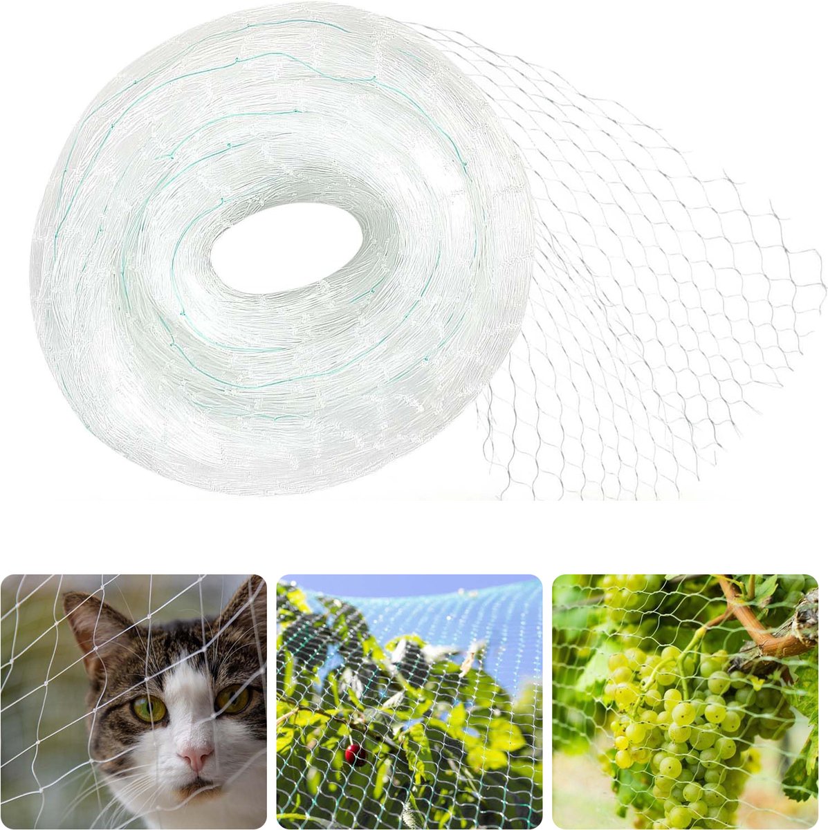 Kattenbeschermingsnet - Vogelbeschermingsnet 10*3m - Tuinnetten Voor Planten - Vogelwerend Net - Plantbeschermingsnetten