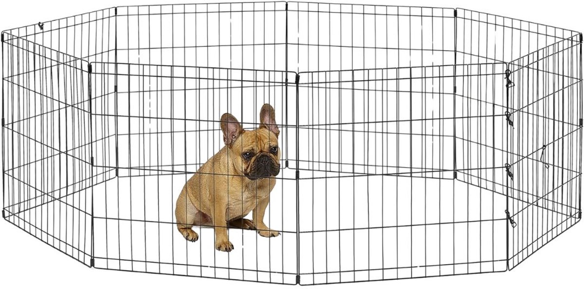 KIRA® Hondenren - Hondenbench - Hondenrek Auto - Zwart - 158cm x 61cm x 158cm