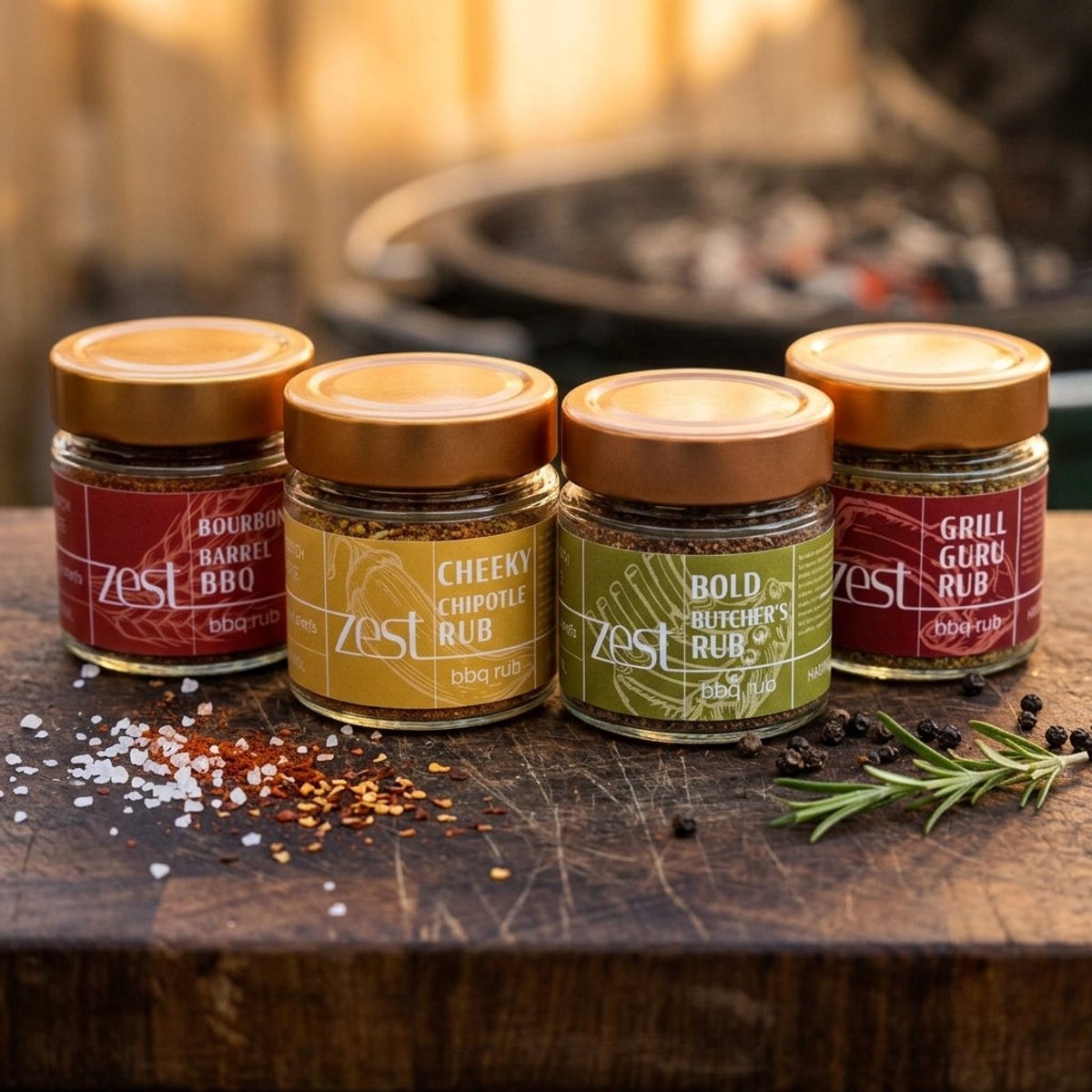 ZEST BBQ Master 4-Pack – BBQ Rubs Cadeauset voor de Grill