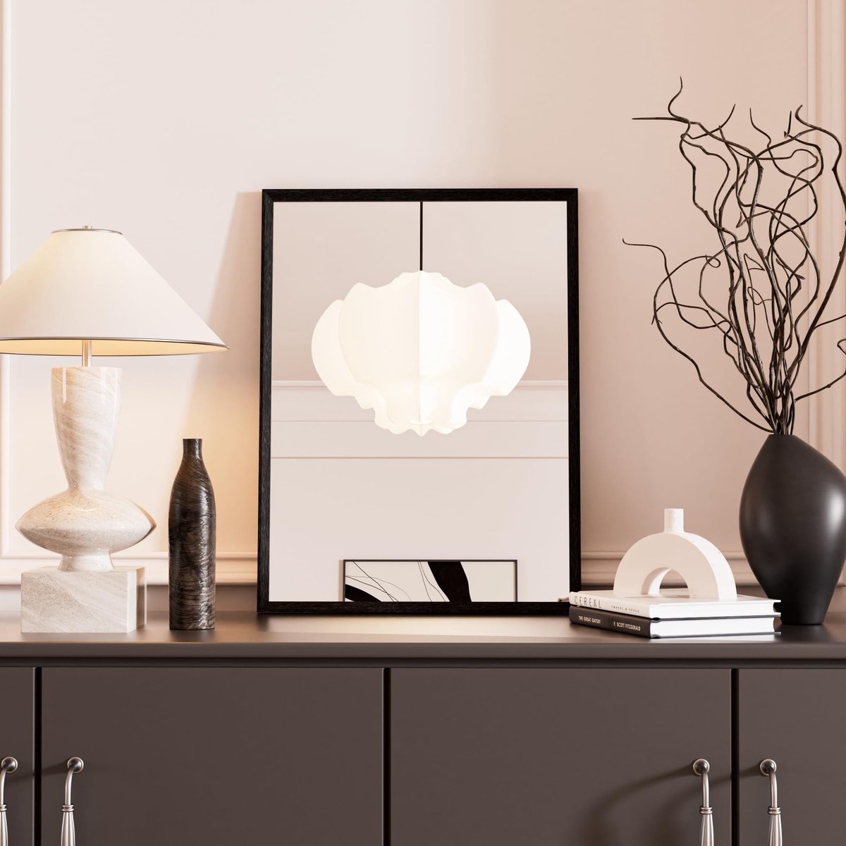 Omgoods - Rectangular Wandspiegel met Mat Zwart Frame 30x40cm