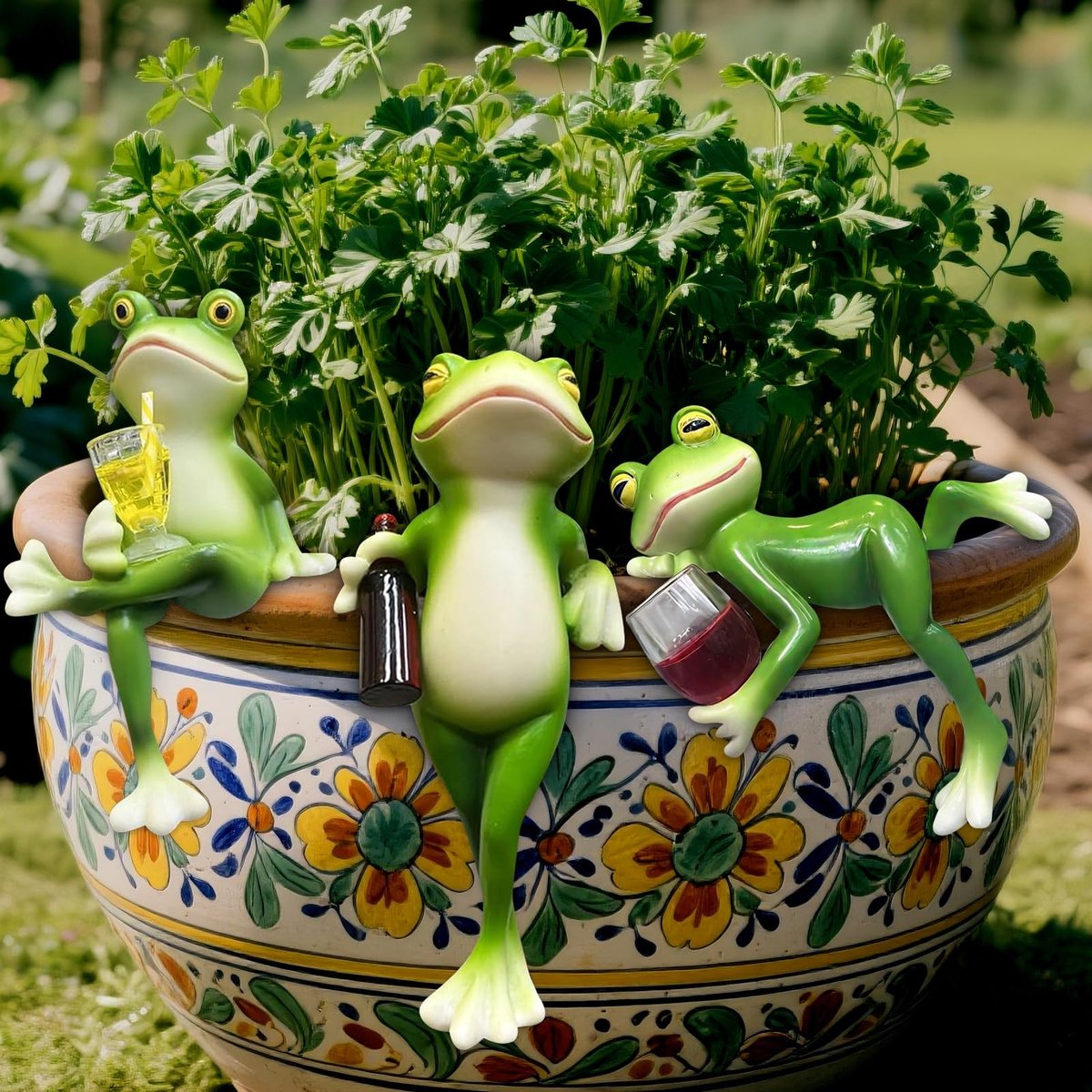 Omgoods - Set van 3 Hangende Kikker Decoraties voor de Tuin