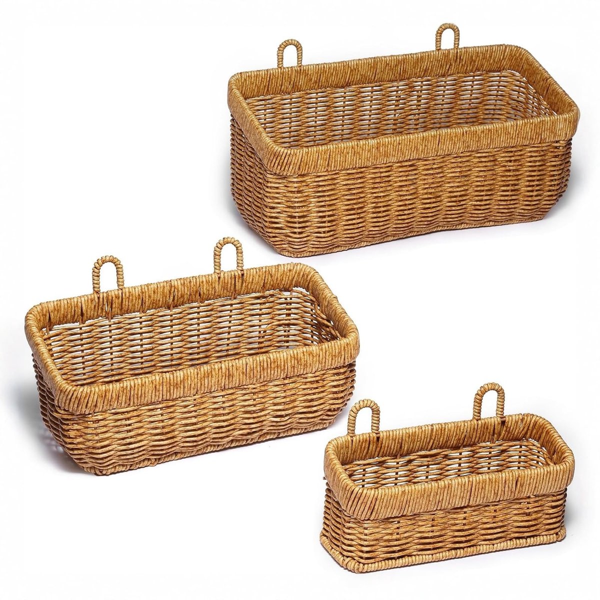 Omgoods - Set van 3 Handgeweven Wandmanden