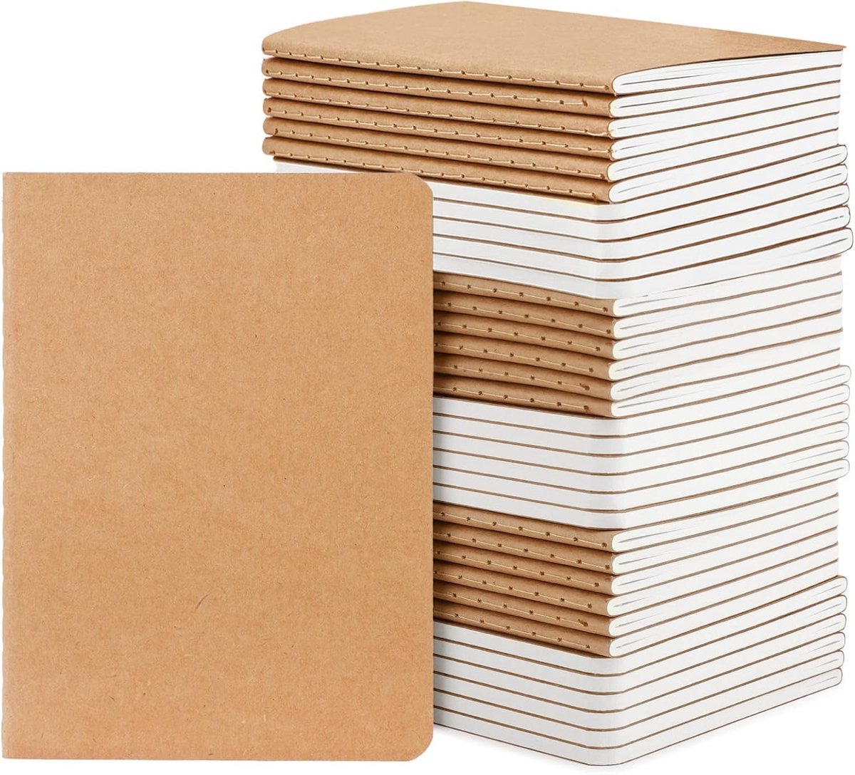 SnelShoppen - A6 Dotted Notebooks - 48 Stuks - 10x14cm Soft Cover Notitieboeken - 100GSM Cream White Papier - 60 Pagina's voor Notities, Reizen, Cadea