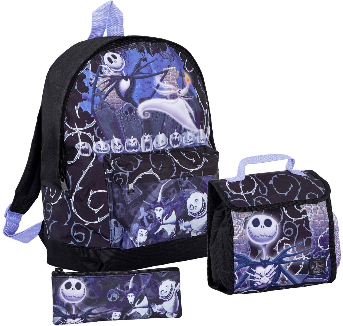 Omgoods - Rugzak Set met Lunchtas en Pennenbak The Nightmare Before Christmas