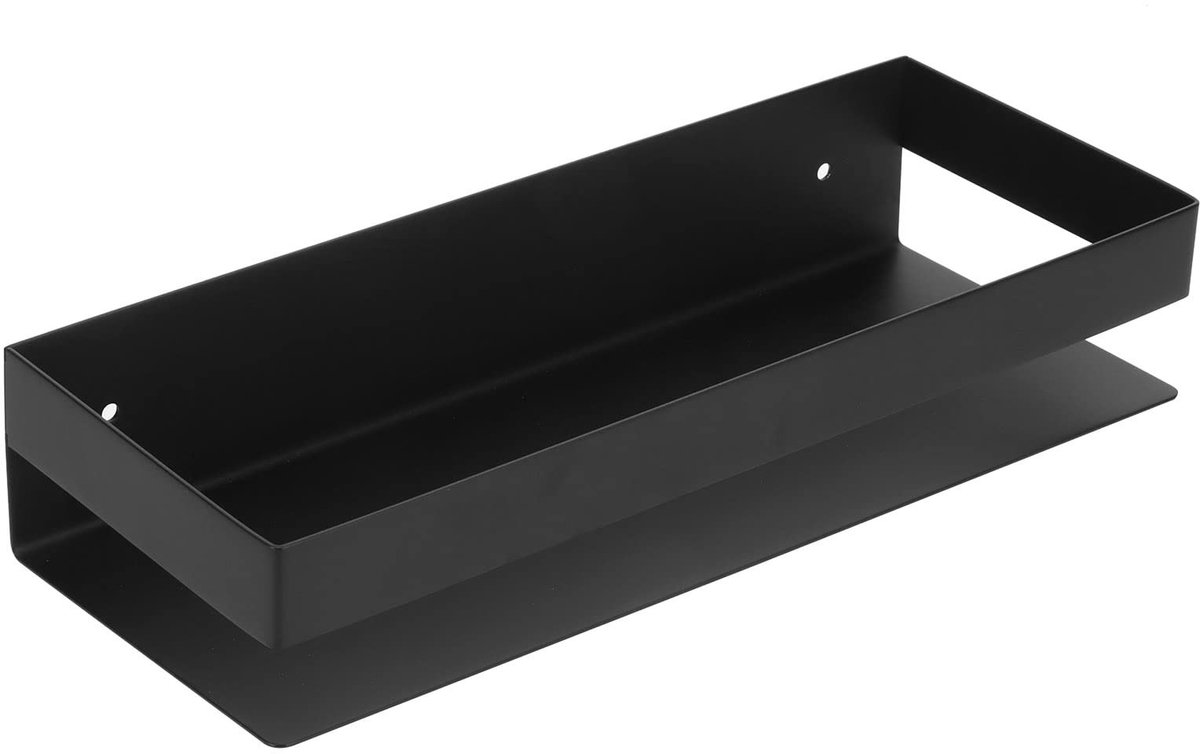 Omgoods- Badkamerplank 30 Cm - Roestvrij Staal - Mat Zwart - Badkamerrek - Opslag Organizer - Ruimtebesparing