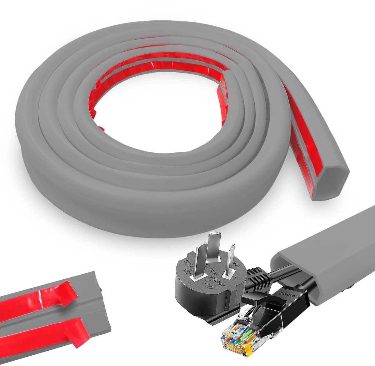 Omgoods - Zelfklevende Kabelgoot 8m x 25mm - Kabelbescherming voor Thuis en Kantoor