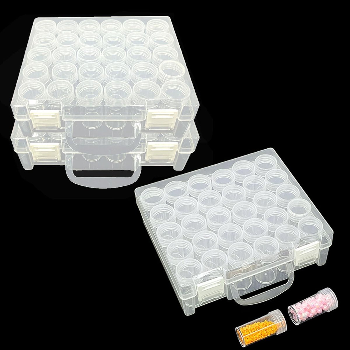 Omgoods - Set van 3 Transparante Dozen voor Diamant Schilderen