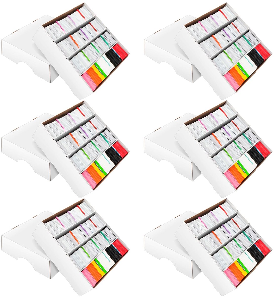 Omgoods - Set van 6 Kaartdozen voor Collectie met 48 Scheidingswanden