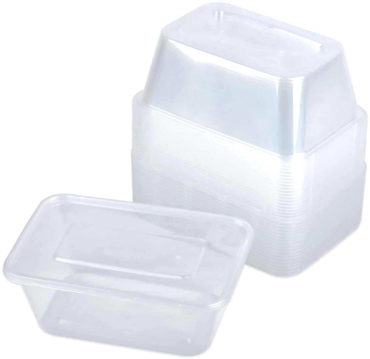 Omgoods - 25 Stuks Voedselcontainers met Deksel - 900 ml Herbruikbaar