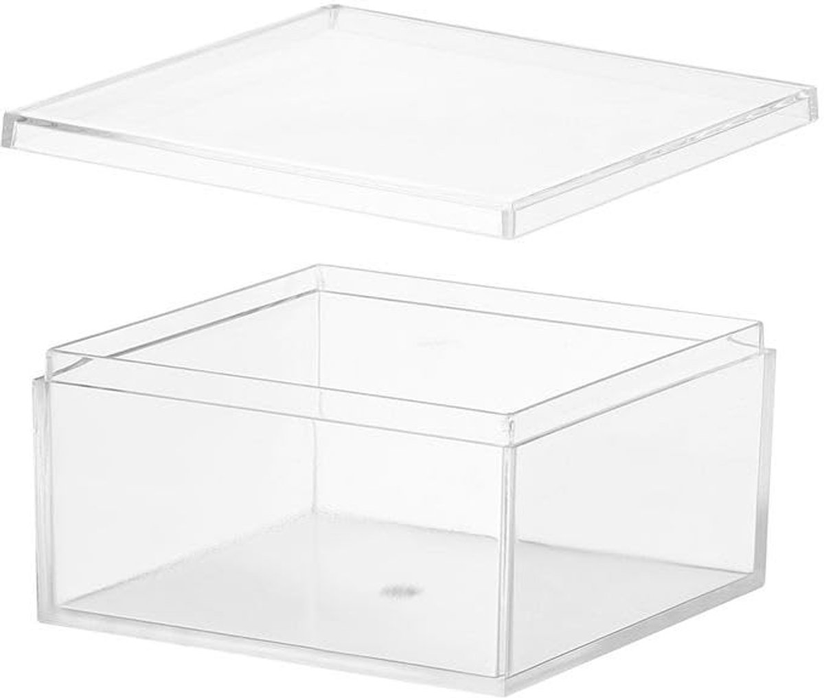 Omgoods - Acrylopbergdoos met Deksel 7.5 x 7.5 x 4 cm Transparant
