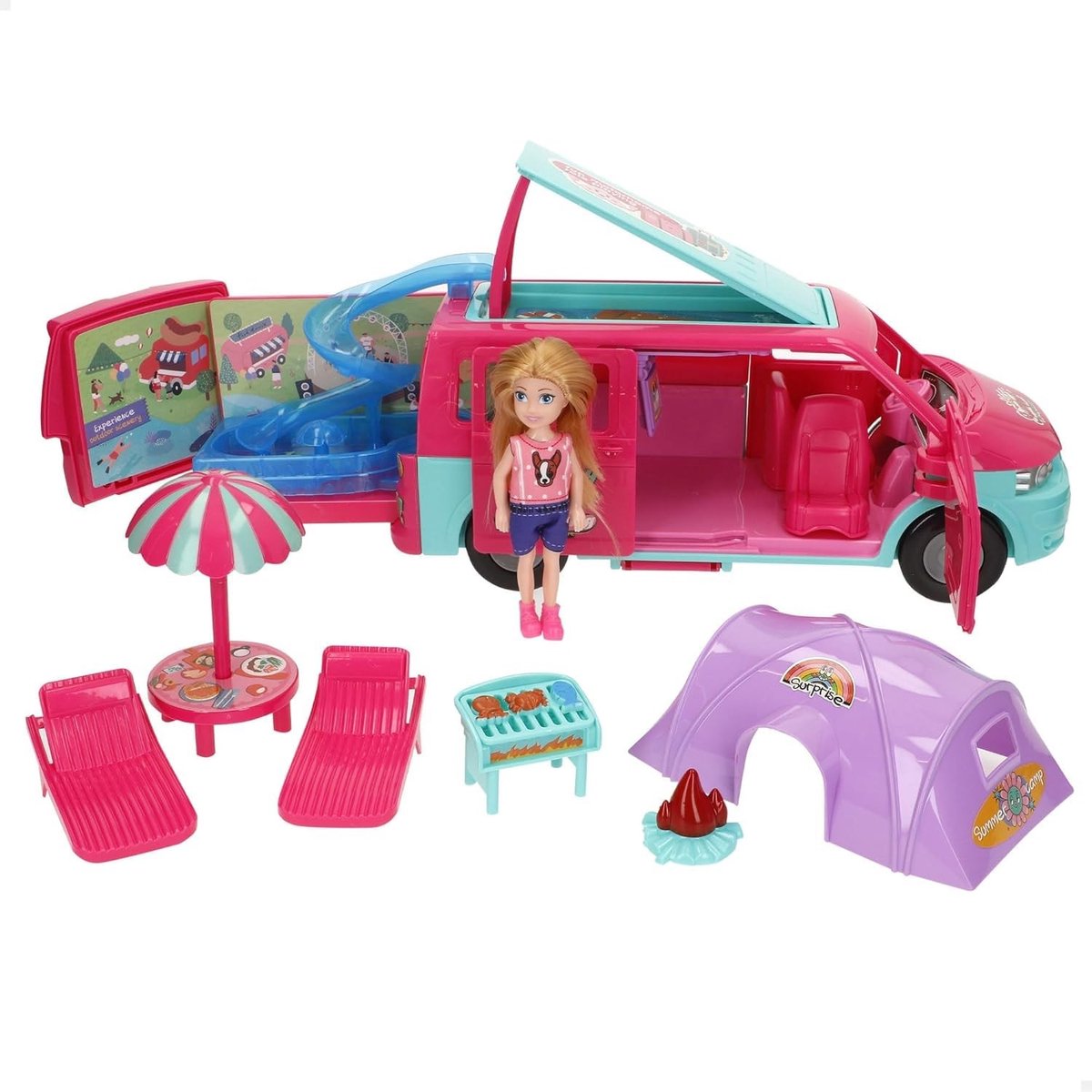 Omgoods - Speelgoedbus met Campingaccessoires voor Kinderen