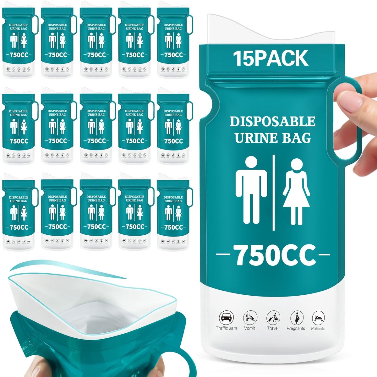 Omgoods - 15 Stuks Urinezakken 750ml voor Noodgebruik