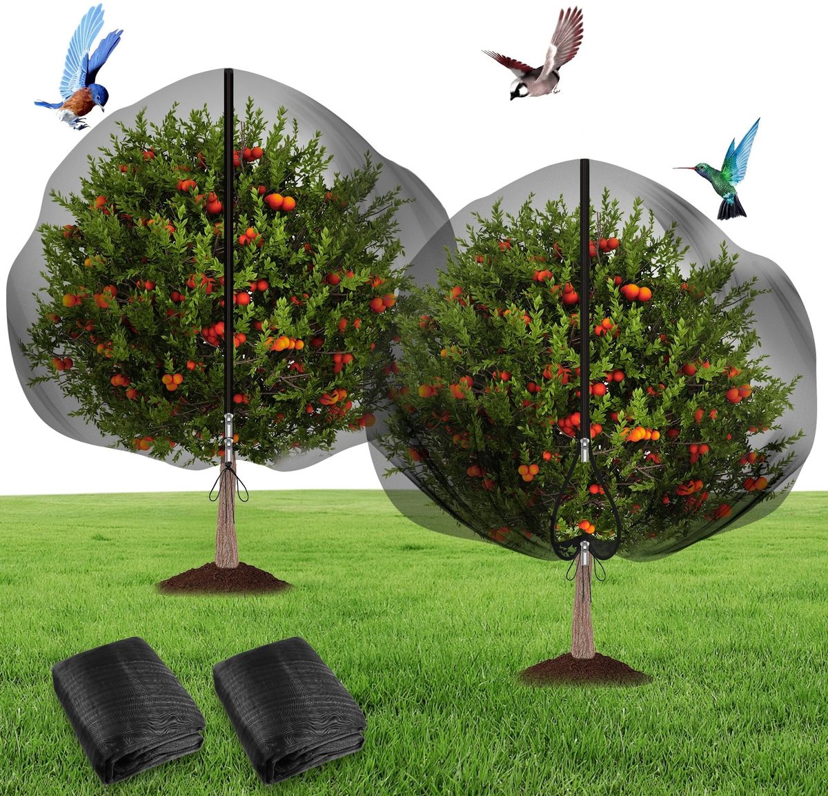 Omgoods - Plantbeschermingsnet voor Fruitbomen, 2 Stuks