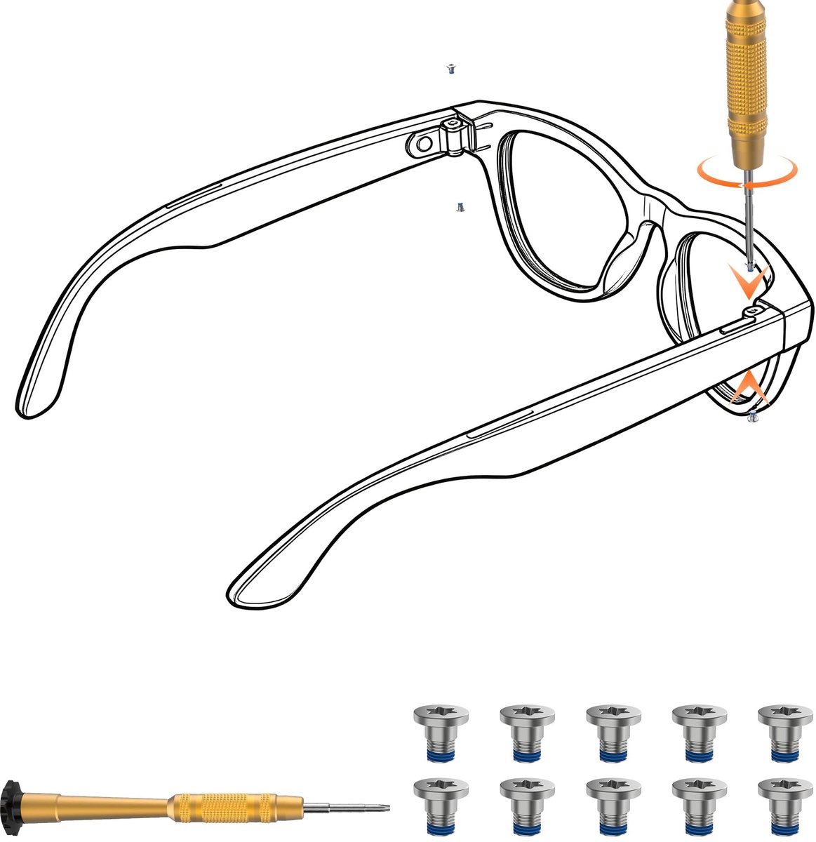 Omgoods - Schroevendraaier en Schroeven Set voor Meta Smart Brillen