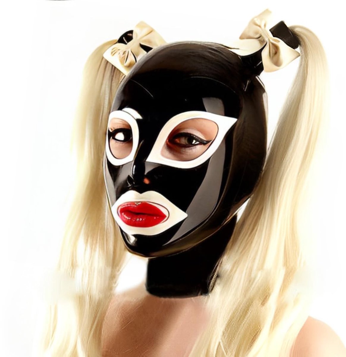 Omgoods - Handgemaakte Latex Masker met Rits en Peruk voor Cosplay